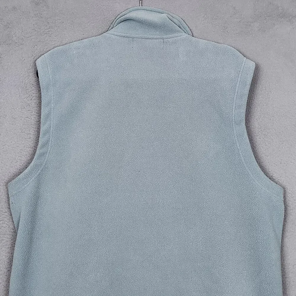 Banana Republic Vest Mens XL Blue Fleece Full Zip Stand Collar Lined Vintage